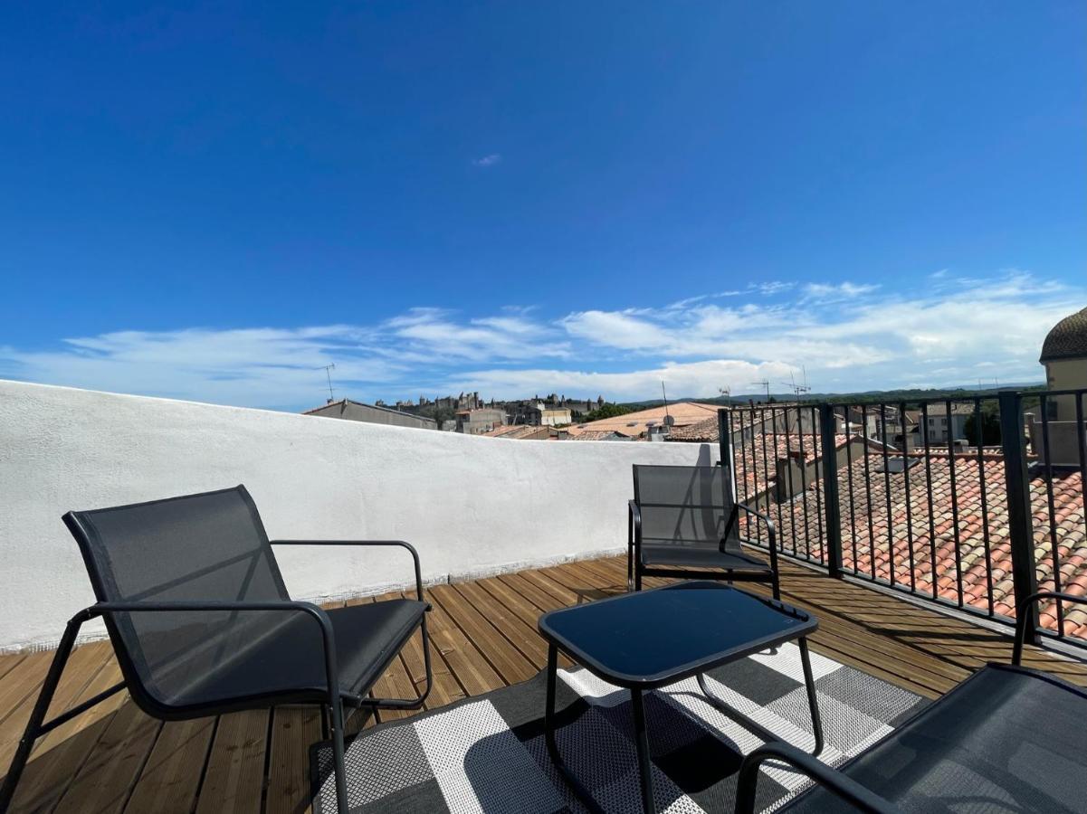 Rooftop N°38 - Rooms Et Studios - Vue Cite Medievale Carcassonne Bagian luar foto
